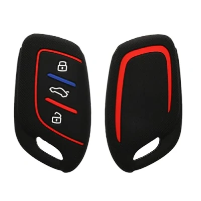 Immagine di kwmobile Custodia Coprichiave Compatibile con MG 3 pulsanti ZS MG4 MG5 MG6 Cover Copri Telecomando Chiave Auto Chiavi Macchina nero/rosso/blu