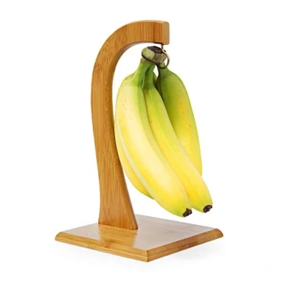 Immagine di Relaxdays Portafrutta, Porta Banane Sheldon, HLP: 28,5 x 16 cm, Legno di bambù, UVA, Pomodori, Color Naturale, Marrone, 16x16x28.5 cm