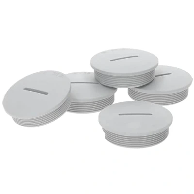 Immagine di Kalitec G4525210 M20 Set di 5 tappi ciechi in plastica, rotondi, colore grigio chiaro, diametro 32 mm, M25, e impermeabili, IP65