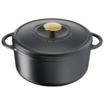 Immagine di Tefal Pietra vincitrice Heritage Casseruola in Acciaio Fuso, 21 cm, 3,3 l, induzione E2230304, Ghisa, Smalto Nero