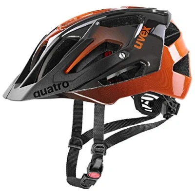 Immagine di uvex quatro, casco MTB sicuro unisex, regolazione individuale delle dimensioni, cchermo regolabile, titan, orange, 52 57 cm