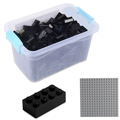 Immagine di Katara 1827 Set 520 Mattoncini 4x2 Base Scatola Compatibile Lego, Sluban, Papimax, Q Bricks Nero