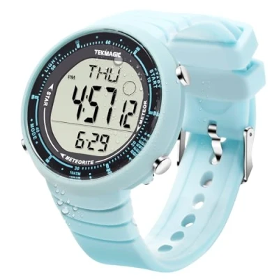 Immagine di TEKMAGIC Orologio Sportivo Donna Impermeabile 10 Atmosfere per Subacqueo e Nuoto con Cronometro, Sveglia, Retroilluminazione, Cronografo, Timer, Doppio Orario, Calendario, Formato 12 o 24 ore