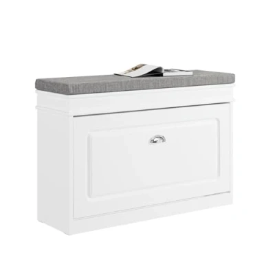 Immagine di SoBuy Scarpiera salvaspazio Slim, portascarpe Regolabili bianco L75*P24*A51 cm FSR82 L W