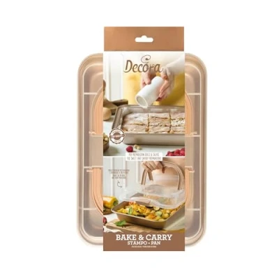 Immagine di Decora, 0070111 Stampo Gold Line Cuoci e Trasporta, Ideale per Preparare, Conservare Trasportare Dolci Piatti Salati, In Robusto Metallo Antiaderente