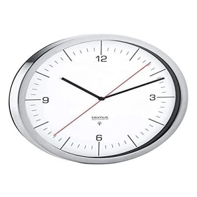 Immagine di Blomus Orologio radiocontrollato da Parete, Crono Acciaio Inossidabile Bianco Ø 24 cm