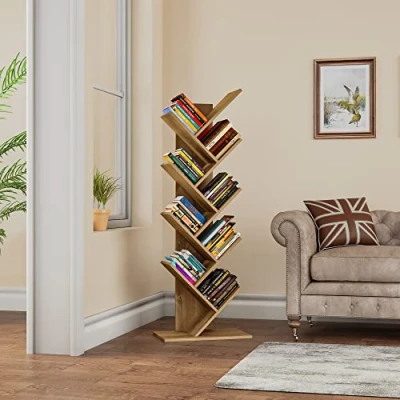 Immagine di YITAHOME Libreria Scaffale in Legno Porta Libri, Moderna Autoportante CD Riviste Salvaspazio Verticale Portaoggetti per Sala Camera Studio Soggiorno Ufficio Bambini