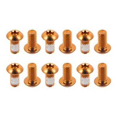 Immagine di Chooee Viti per Bicicleta, Set di 12 Pcs Colorati Disco Freno Vite in Lega Acciaio M5 x 10MM,Arancione