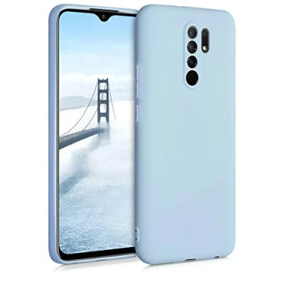 Immagine di kwmobile Custodia Compatibile con Xiaomi Redmi 9 Cover Back Case per Smartphone in Silicone TPU Protezione Gommata blu chiaro matt