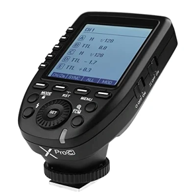 Immagine di Godox Xpro C E TTL II Flash Remoto, Wireless 2,4 G, Trigger per Flash, Sincronizzazione ad Alta Velocità 1/8000s, Sistema X, con Grande Schermo LCD, Trasmettitore Fotocamere Canon EOS