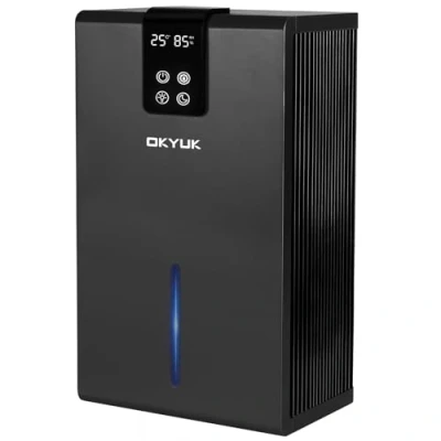Immagine di deumidificatore elettrico 2700 ml, per casa con spegnimento automatico, luce LED a 7 colori, ideale camper, bagno, camera da letto, cantina (nero)