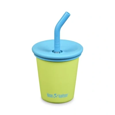 Immagine di Klean Kanteen Kid Cup Tazza in acciaio inox con coperchio paglia a forma di pera, 284 ml