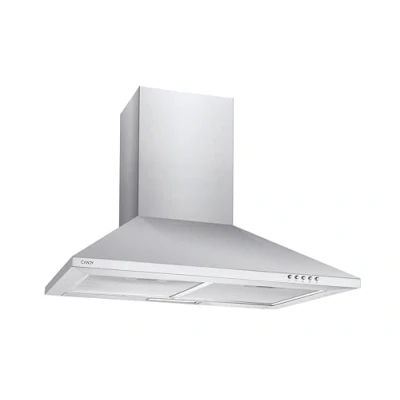 Immagine di Candy CCE117/1X, cappa aspirante 70 cm, 3 livelli di potenza, 65 W, 305 M3/H, filtri al carbonio, 2 pannelli in alluminio antigraffio, illuminazione a LED, 56/62 dB, classe C, acciaio inossidabile