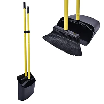 Immagine di Jekayla Set Scopa e Paletta, Spazzatrice Paletta Combinata con 137 CM Maniglia Estensibile per la Pulizia della casa, nero