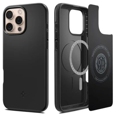 Immagine di Spigen Cover per iPhone 16 Pro Max, Thin Fit MagFit, Compatibile con MagSafe Nero