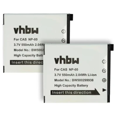 Immagine di vhbw 2x batteria compatibile con Casio Exilim EX Z29, FS10, Z80, S12, Z25, S10, Z21, Z20 fotocamera (550mAh, 3,6V, Li Ion)