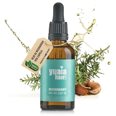 Immagine di Yuaia Haircare olio di rosmarino accelerare la crescita dei capelli 100% biologico minimizza le doppie punte cura del cuoio capelluto per più donne e uomini
