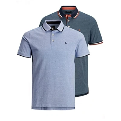 Immagine di JACK &amp; JONES Uomo JJEPAULOS Polo SS 2PK, Bright Cobalt/1BrightCobalt1De, S