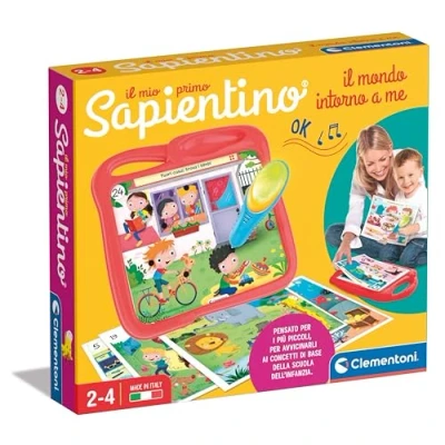 Immagine di Clementoni Il mio Primo Sapientino Gioco Elettronico Parlante Bambini 2 Anni, attività con Schede Educative e Penna Interattiva, Imparare Nuove Parole, Batterie, Made in Italy, 16476, Multicolore