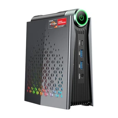 Immagine di ACEMAGICIAN Mini PC Gaming AMD Ryzen 9 6900HX (fino a 4,9 GHz), 32 GB DDR5 1024 (1 TB) NVME SSD, Micro Desktop Computer con regolazione 3 modalità. 【RGB/WIFI6/Bluetooth 5.2/Dual Ventola】