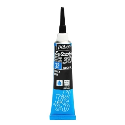 Immagine di Pebeo Setacolor 3D Fabric Paint, 20ml, Gloss Black by