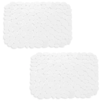 Immagine di Echehi 2 Confezioni di Tappetino Lavello Cucina, 40 x 30 cm, Fai Da Te per Tappetini Cucina a Drenaggio Rapido Piatti, Bicchieri, Verdure. Trasparente