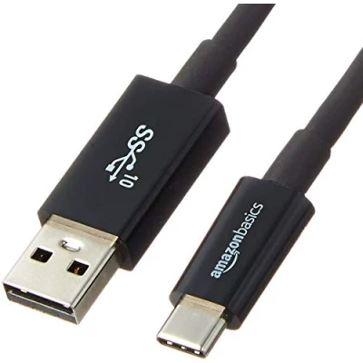 Immagine di Amazon Basics Cavo adattatore da USB C a 3.1 Gen 2 ricarica rapida, velocità 10 Gbps, certificazione IF, compatibile con iPhone 15, iPad, tablet, laptop, 91 cm, nero