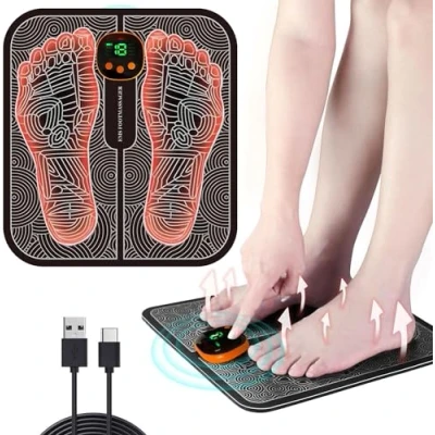 Immagine di Massaggiatore Piedi,EMS per Piedi,Massaggiatore Plantare Elettrico Pieghevole e Portatile,per la Circolazione Sanguigna il Sollievo dal Dolore Muscolare,8 Modalità 19 Intensità