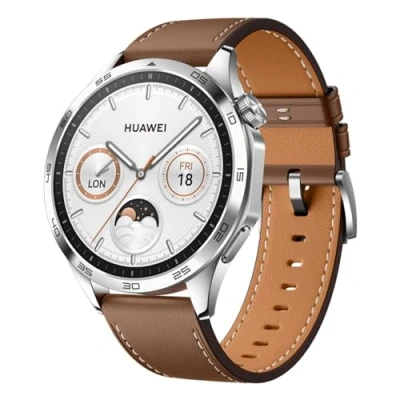 Immagine di Huawei Watch GT 4 46Mm Argento (Bruine Leren Cinturino)