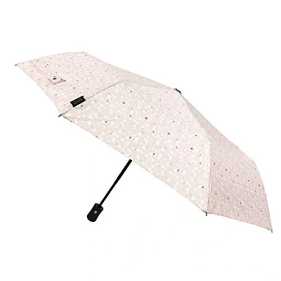 Immagine di ombrello pieghevole compatto SMATI apertura e chiusura automatica; 8 costole in fibra di vetro; antivento; robusto; grande classico; da donna; uomo; design MAGRITTE PALE PINK.