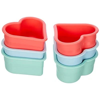 Immagine di Lurch 83019 FlexiForm Set di 6 stampi in Silicone per Piccoli Cuori Dimensioni 6,5 x 3 cm, Pastel Mix