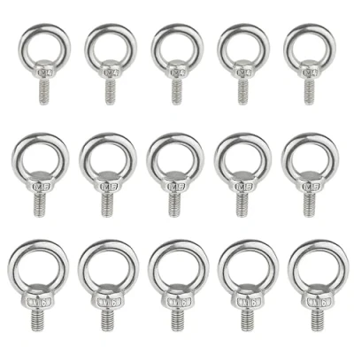 Immagine di 15 Pezzi Bulloni ad Occhiello M4 M5 M6, Vite Anello, Golfari Bullone a Occhiello, per Sollevamento Filettato Maschio in Acciaio Inossidabile 304, Attrezzature di