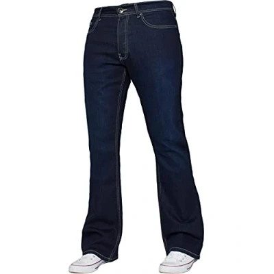 Immagine di Enzo Jeans da uomo a gamba larga, elasticizzati, svasati, in denim, tutte le taglie, Indaco, W36 / L34
