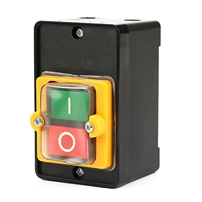Immagine di Interruttore a Pulsante,AC220V/380V 10A Pulsante di Controllo Dell&#039;alimentazione Impermeabile Monofase/Trifase,Pulsante ON/OFF Con Shell,Interruttore della Macchina Utensile