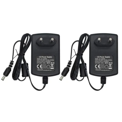 Immagine di Security 01 Confezione da 2 adattatori AC a DC 12 V 3 A, spina 5,5 mm x 2,1 mm, per telecamera CCTV DVR LED String luce