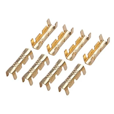 Immagine di connettore rapido, a crimpare forcella, morsettiera rapida quadrata bottone con terminale gancio in ottone da 0,5 1,5 mm, confezione 100 pezzi