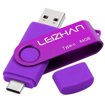 Immagine di LEIZHAN Chiavetta USB Tipo C 64GB,Flash Drive 3.0 OTG Memory Stick per Huawei Samsung Telefono Android PC Porpora