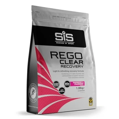 Immagine di Science in Sport Rego Polvere Clear Isolate 1,38kg Lampone e Mirtillo Rosso per Bevande di Recupero con Carboidrati, Proteine Vitamine, Supporta un allenamento efficace