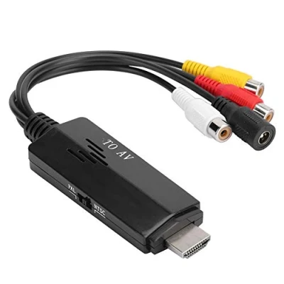 Immagine di Cavo adattatore convertitore da HDMI a RCA, 1080P AV 3RCA CVBs, supporto audio video composito per PC, laptop, HDTV, DVD, VHS, videoregistratore, PS3