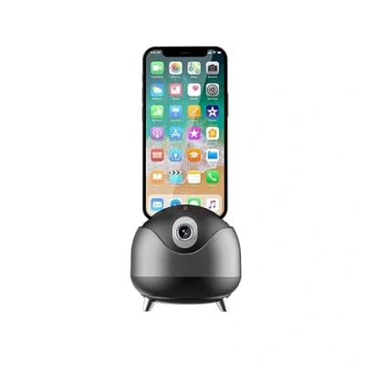 Immagine di Treppiede con tracciamento automatico del volto, supporto intelligente per fotocamera telefono rotazione a 360, telecomando e controllo dei gesti Vlog, streaming, video, Tiktok