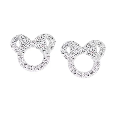 Immagine di orecchini Kaguyo Minnie Mouse, a bottone in argento sterling 925 con ametista blu rosa e zirconi Topolino per donne ragazze, regalo di compleanno (bianco)
