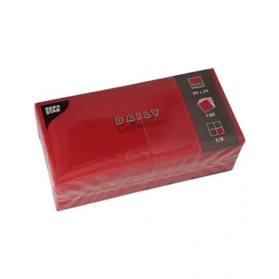 Immagine di 150 tovaglioli &quot;Daily Collection&quot; 1/4 piegato 24 cm x bordeaux