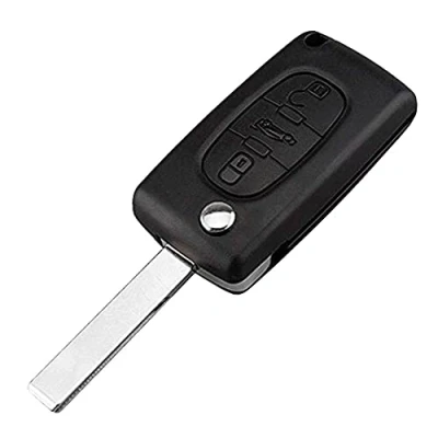 Immagine di OcioDual Guscio Chiave Remota Telecomando a 3 Pulsanti Bagagliaio CE0536, con Lama HU83, Compatibile Peugeot 206 207 306 307 308 407 607 806, Citroen C2 C3 C4 C5 C6, Key Case