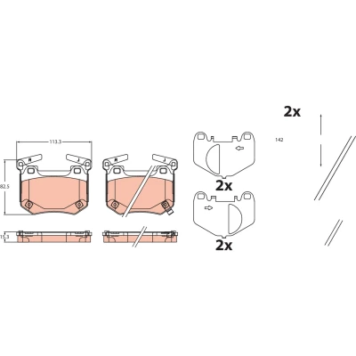 Immagine di TRW GDB2520 Kit pastiglie freno con segnalatore acustico usura accessori, contrappesi KIA: Stinger Hatchback
