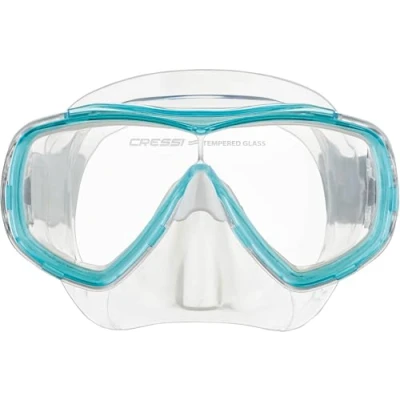 Immagine di CRESSI Estrella Jr Mask Maschera per Snorkeling e Immersioni, Trasparente/Acquamarina, Taglia Unica, Unisex Junior