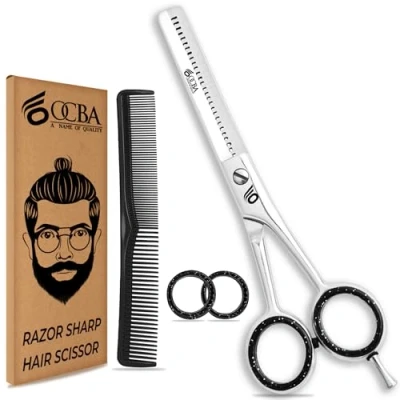 Immagine di OCBA Forbici Parrucchiere Professionali 6Pollici capelli Acciaio Inossidabile per Taglio di adatto Uomini e Donne (Forbice diradamento dei capelli)