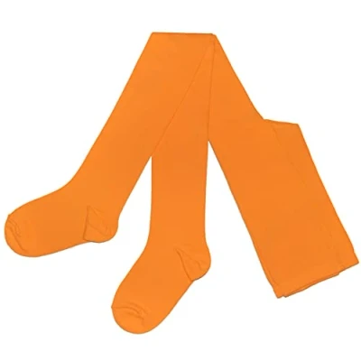 Immagine di Weri Spezials, collant per bambini e bambine, in tinta unita, diversi colori alla moda, di cotone, mandarino, 74 cm