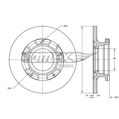 Immagine di TOMEX brakes Disco freno FORD: Transit Mk6 Van, Camion pianale / Telaio, Bus TX 72 17 1371421,1387152,1451161,2256895