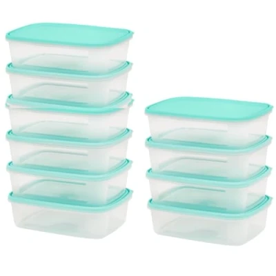 Immagine di Contenitori Per Alimenti Ermetici Di 1 Scomparto (Set 10) Recipienti Plastica Senza BPA E Impilabili Scatole Bento Riutilizzabili Il Cibo Adatti A Microonde, Freezer Lavastoviglie