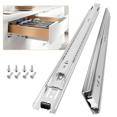 Immagine di Aolisheng, guide per cassetti, completamente estensione, 600 mm, cuscinetto a sfera resistente, capacità di 45 kg, 1 paio